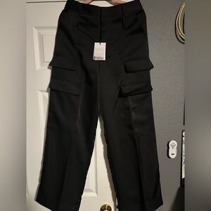 NWT NOLI Black Satin Cargo Pants